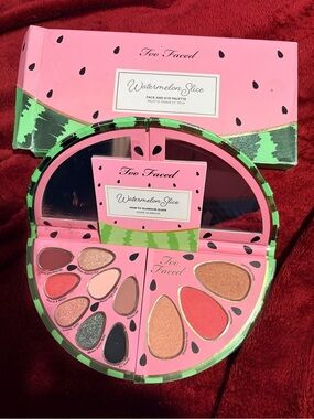 Too Faced Watermelon Palette - Pink, Green, Black Accents